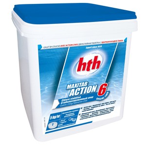 HTH Двухслойная таблетка – быстрый и медленный хлор (6 в 1)  5 кг (K801795H1)